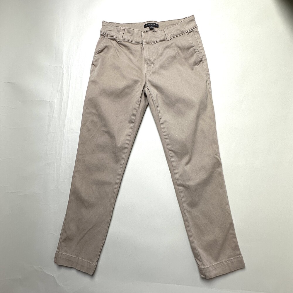 Banana Republic Pants Womens 4 Khaki Chino Ankle Cropped Stretch Twill Classic